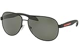occhiali da sole prada uomo prezzi Prada Sport 0PS53PS DG05X1 62 Occhiali da Sole, Nero (Black Rubber/Polargreen), Uomo