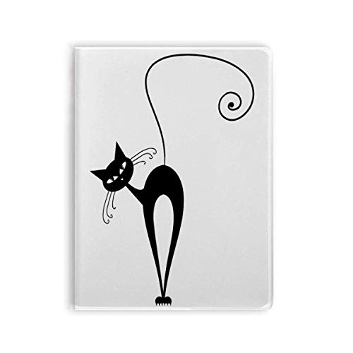 Carnet chat noir Halloween à tête inclinable et bordure de protection gomme