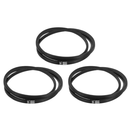 uxcell 3 Pcs 3L600 Classic Wrapped Rubber V-Belt, 60"(1524mm) Outside Circumference, 3L Profile V Belt 3/8" Width 7/32" Height