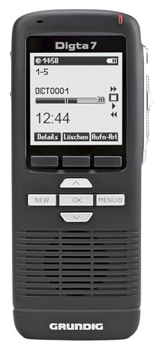 Grundig Digitales Diktiergerät Digta 7 (PDM7020-12), Handdiktiergerät inklusive Diktiersoftware, 160 x 160 pixels
