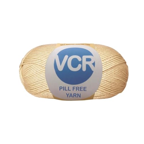 Image of VCR Soft Brown Yarn, Pill-Free Soft Knitting Yarn, 100 Grams Hank, 263 Meters Length, Low-Pill Acrylic Yarn, Soft Crosia Threads, Pack of 1, Suitable for Beanies, Caps and Gloves