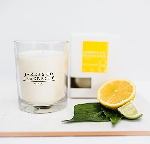 James & Co No.1 White (Wild Flower, Cotton & Lilac) 9oz Natural Scented Glass Candle - Up to 35 Hours Burn Time