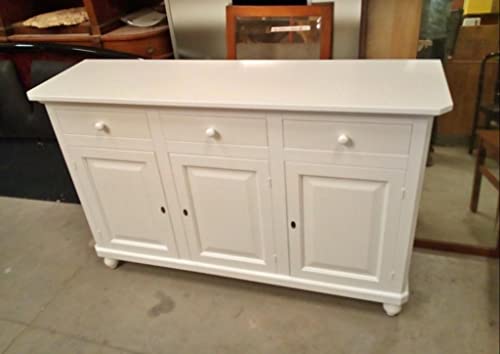 Miniatura 6 de Mar.C.A. Design, Aparador Blanco, Aparador Cocina De Madera Con Cajones, Estantes Y Puertas - Muble Tv Salon 150x43x98h Cm - Mueble Salon Y Mueble Cocina Para Varios Ambientes Y Usos - Made In Italy