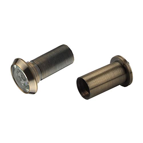 Safety Door Viewer,Solid Brass 220-Degree Door Viewer/Peephole With Heavy Duty Rotating Privacy Cover Doors, Durable Door Viewer For Home Office Hotel Lengthen Type 22Mm (Green Bronze) #TOP4