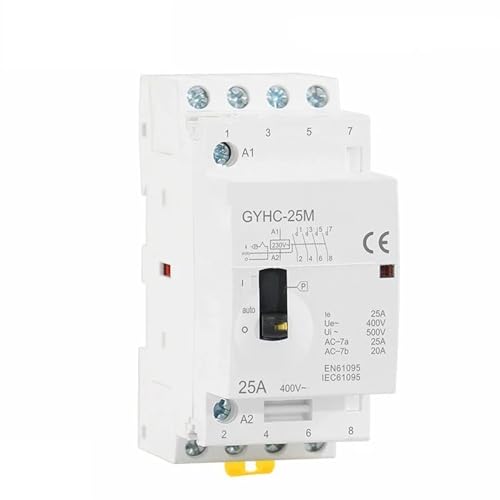 Contacteur modulaire AC 4P 25A pour piloter le chauffe-eau en heures creuses sur rail DIN