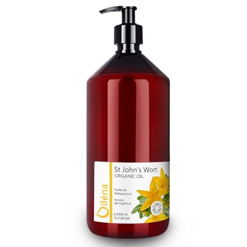 Hiperico - Aceite de Hierba de San Juan Puro Aceite de Masaje Antiinflamatorio Hidratante para Piel Seca y Áspera Cuidado Facial para Acné y Cicatrices| Macerado en Aceite de Oliva Virgen 1000 ml