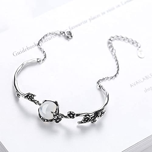 Pulseras ajustables de opalo blanco QYYZTHX para mujer 3