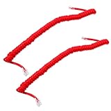 BAZEITFLOW 2 Pièces Cordon de Combiné Téléphonique Spiralé Rouge Lot de Câble Flexib...