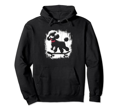 Poodle Skateboarding: lindo caniche amante de los perros skater Sudadera con Capucha