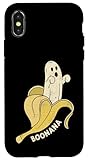 custodia per iphone x/xs boonana cute ghost - costume di halloween a forma di banana spettrale