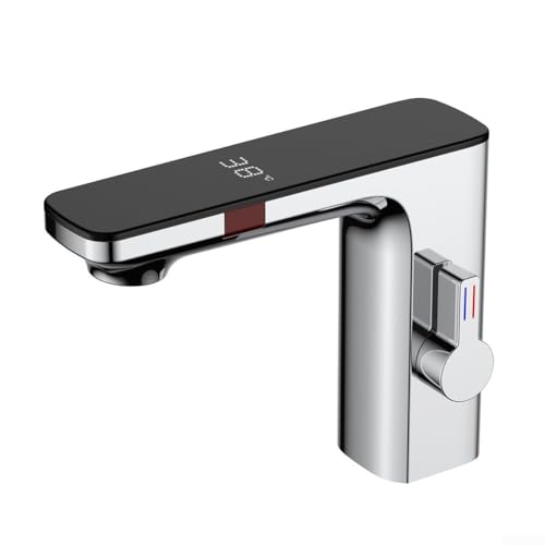 Grifo táctil QYYZTQY automático gris con sensor de agua caliente y fría para lavabo