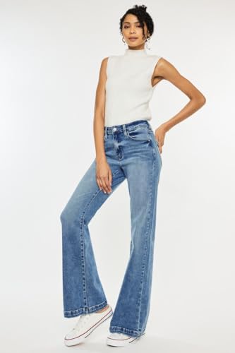 SALT TREE Kancan - Avonlea High Rise Wide Leg Flare Jeans - Essential, KC200244