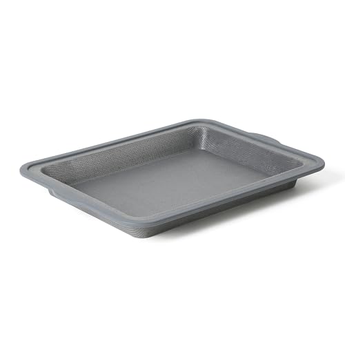 Calphalon Omni Exclusive GlassFlex Technology Flexible Silicone w/Micro-Woven Glass Ultra Air Flow 12 x 8.5 Inch Bake Pan – Grey – Perfect Crisp Baking