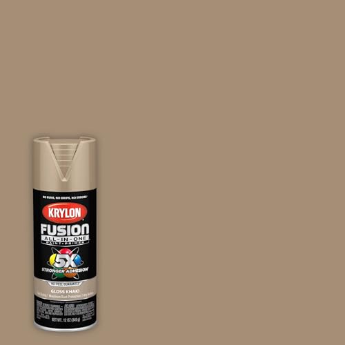 Image of Krylon Fusion All-In-One Adhesive Spray Paint for Indoor /Outdoor Use, 12 oz, Khaki