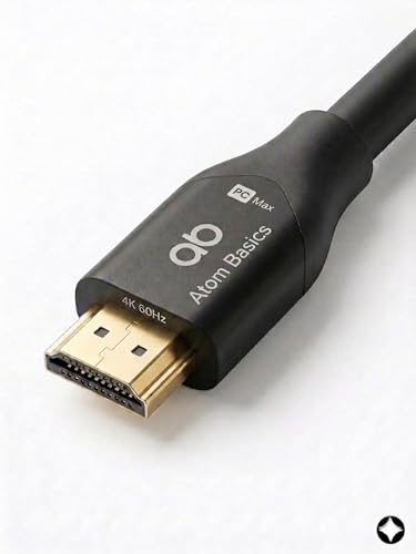 Image of Atom Basics 1.8m High-Speed HDMI Cable 2.0 | 4K 120Hz 18Gbps HDR | Ultra HD 2160p Gold-Plated Cord for PS5, Xbox Series X, PC Monitor, Apple TV, Laptop, Soundbar, Projector