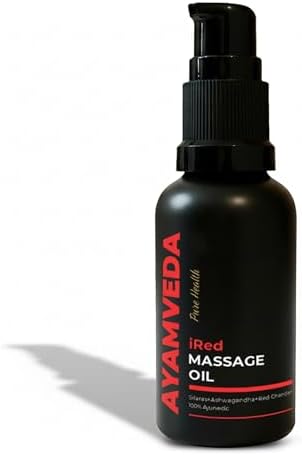 iRed Massage Oil for Men, 60+ Herbs, Ashwagandha & Shilajit, 60 ml