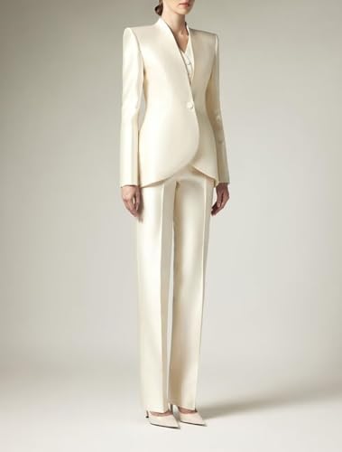 Women's Shiny Satin Suit 3 Piece Slim Fit Set Formal Jacket Pants Vest Sets for Women Suits Dinner3