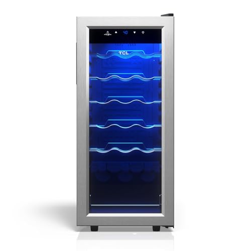 Image of TCL 18-Bottle Wine Cooler Mini Fridge with Glass Doors