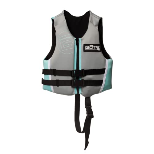 BOTE Universal Child Foam PFD Zipper and Buckle Closure Vest Life Jacket Adjustable Fit for Kids USCG Approved Type II Life Vest fits 30-60 pounds, 14-23 kg