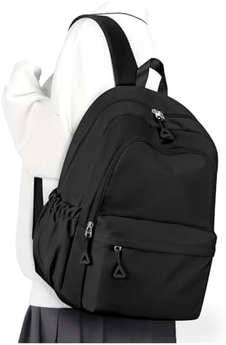 winspansy Schulrucksack Teenager Mädchen Jungen Schultasche Leichter Rucksack Schule Herren Damen Aesthetic Wasserdicht School Bag Backpack Laptop Rucksäcke Casual Daypacks -Schwar