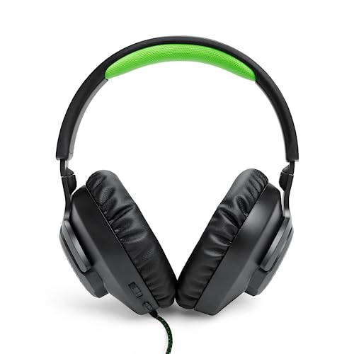JBL Quantum 100X Cuffie Gaming Over-Ear con Filo, Headset da gioco con Microfono Boom Direzionale Rimovibile, Realizzato per Xbox, Compatibilità Multipiattaforma e Altre Console, Nero e Verde - Immagine 1