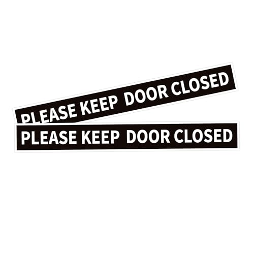 2PCS Keep Door Closed Sign Sticker, Self-Adhesive Waterproof Please Close The Door Decal for Front, Home,Business,Store,Cafe and Restaurant