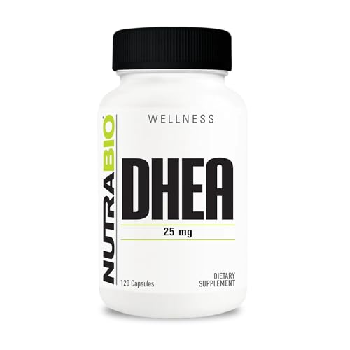 NutraBio DHEA Supplement- for Men and Women- DHEA (25 mg) 120 Capsules
