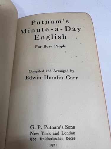 Putnam's Minute - a - Day English: For Busy People B000ONY180 Book Cover