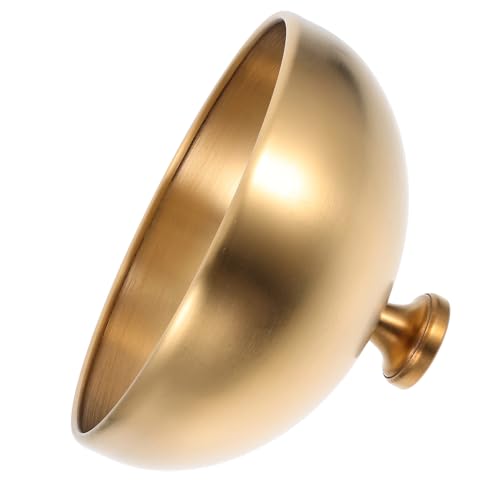 DEARMAMY Tapa Redonda de Acero Inoxidable Dorado de 17 CM para Servir Filetes Hamburguesas y Postres Campana para Cocinar al Vapor y Conservar Calor en Restaurantes y Cocina Doméstica