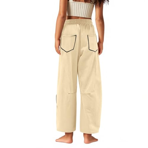 Teen Girls Baggy Wide Leg Sweatpants Casual Palazzo Pants with Drawstring Stylish Elastic Waist Athletic Sweatpants4