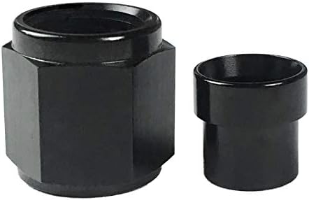 3 AN Tube Nut and 3/16 ID Sleeve For 3/16" OD Tubing Hose Line Fitting Adapter Aluminum Tube Nuts Black Anodized