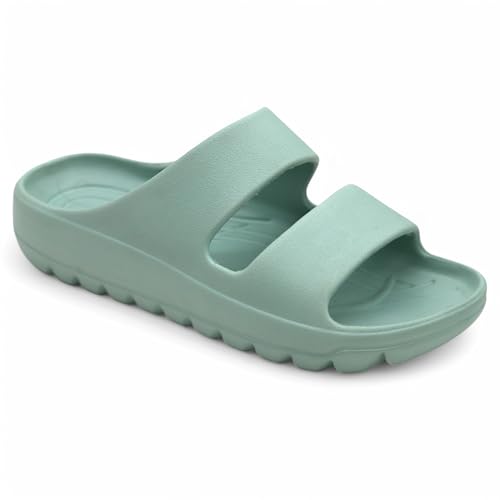 Image of SVAAR Soft EVA Double Strap Slippers for Men | Stylish Anti-Skid Slides with Arch Support & Bouncy Sole | Lightweight Indoor Outdoor Comfort