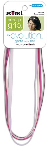 Scunci No-slip Grip Flat Jelly Bright Headwraps, 4 Count, Colors May Vary