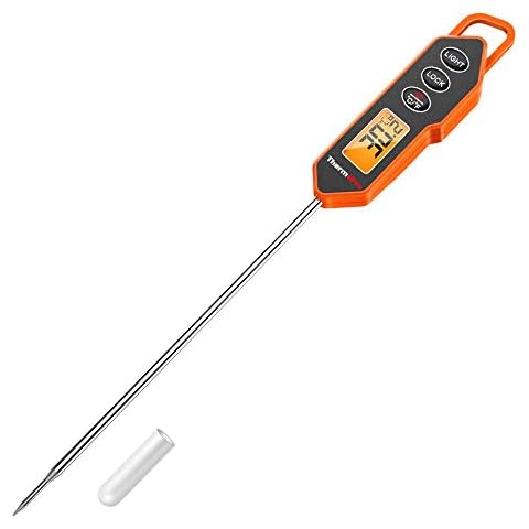 ThermoPro TP01H Meat Thermometer Food Temperature Probe for Kitchen Cooking Oil Sugar Thermometer for Milk Jam Hot Beverage BBQ Instant Read with Backlight and Lock Function Cover