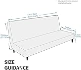 CHELZEN Velvet Futon Cover High Stretch Armless Couch Covers Spandex Fabric Sofa Bed Slipcover Anti Slip Furniture Protector (Futon, Dusty Blue) - Image 5