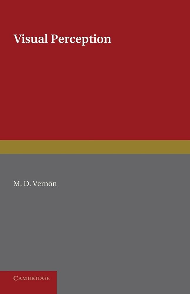 Visual Perception by Vernon, D.  New 9781107624825 Fast Free Shipping<-