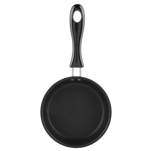 Image of Lwuey Mini Frying Pan, Single Egg Pan Nonstick Serve Eggs Round Omelet Individual Skillet Anti Heat Rubber Long Handle Small Tiny Pans Home Kitchen Cookware Utensil for Pancake Stove Gas Induction Hob