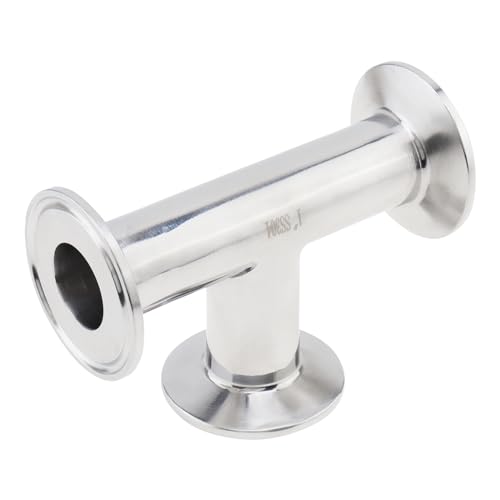 Image of Clamp Tee 3 Way Stainless Steel 304 Sanitary Fitting Fit for 1.5-Inch Tri Clamp, 25mm Pipe OD T-shaped Fittings
