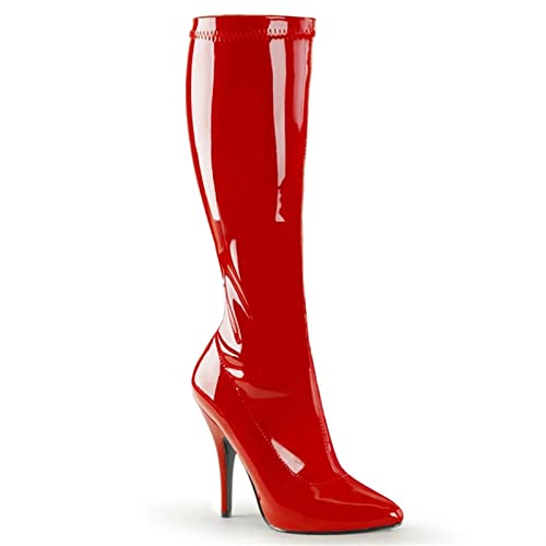 Cuissardes en PU haut de gamme avec bout pointu et stiletto 12cm