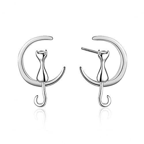 Boucles d'oreilles d'animaux en argent sterling pour femme et jeune fille