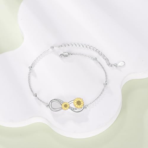 Image of POPLYKE Ladybug /Dragonfly /Bee /Paw Bracelet for Women Sterling SIlver Bracelet /Anklet Jewelry Gift for Women