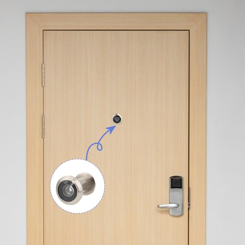 Türspion mit Sichtschutz 200° Weitwinkel Optische Glaslinsen Bohrloch Ø 16mm Spion mit Bohrer Einstellbare Länge Türspion für 35-60mm Dicke Türen