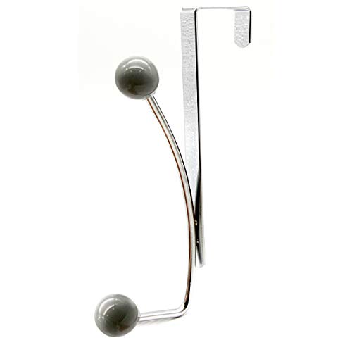 Evideco 9605180 Over-The-Door 2-Hook Rack Color: Gray #TOP6