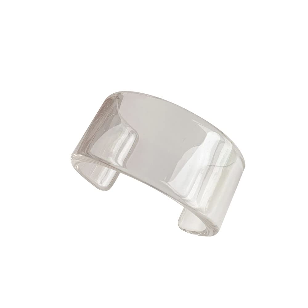 Pingyongchang Colorful Acrylic Resin Geometric Simple Open Bracelet Transparent Wide Cuff Bangle for Women Jewelry Gift