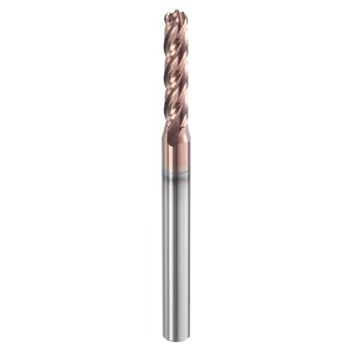 Image of HARFINGTON Ball Nose End Mill 4 Flute 5 /32 inch Diameter 3 /16 inch Shank Tungsten Carbide Uncoated Spiral CNC Router Bits 3 /4 inch Cutting Length Single End Ball for Carving Engraving Grinding