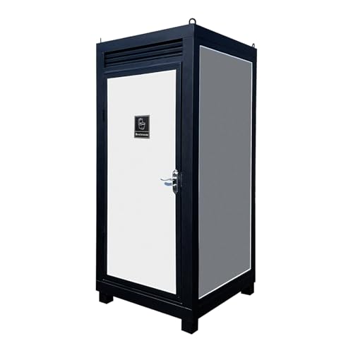 Image of Outdoor Portable Restroom With Light, Mobile Restroom With Sink And Vent Fan, Portable Toilet For Concerts Conventions Construction And Sporting Events, Silver Color