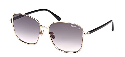 Tom Ford Fern TF1029 28B Sunglasses Women's Rose Gold/Black/Smoke Grad 57mm
