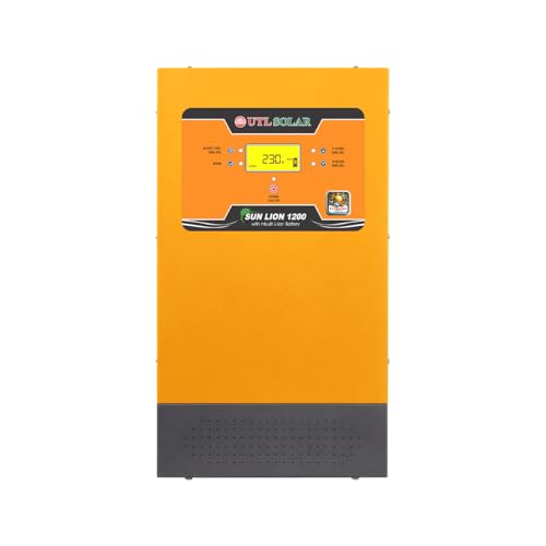 Image of UTL Sun Li-ON 1200 Lithium Integrated Solar Inverter | 1000VA | Inbuilt 100Ah LiFePO4 Battery | rMPPT Solar Charge Controller | Hybrid Mode | LCD Display | Modified Sine Wave | 5 Years Warranty