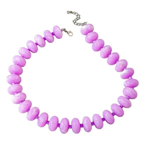 Collier ras du cou perles résine bohème et ajustable pour femme