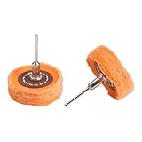 / NiuLumea Lot de 2 roues de polissage de 50 mm en coton style T pour bijoux, métal, acier inoxydable, bois, plastique, céramique, verre, finition miroir avec cire de polissage